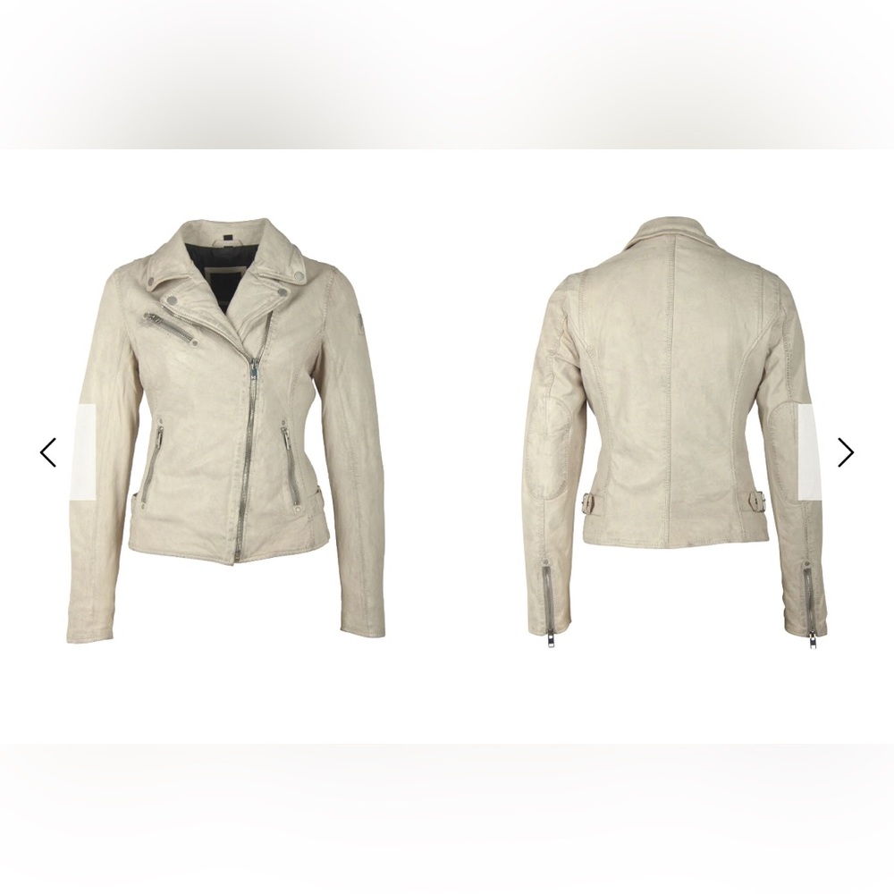 Mauritius: Sofia Rf Leather Jacket, Off White (L) - image 1